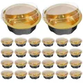 100 Pcs Aluminum Foil Pans with Lids Mini Tart Cups for Baking Pudding Cake Molds Pie Tins