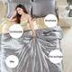 100% pure satin silk bedding set Home Textile King size bed set bed clothes duvet cover flat sheet