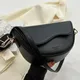 Small Leather Saddle Armpit Bags for Women Summer Chain Shoulder Crossbody Bag Ladies Vintage