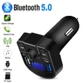 Caricabatteria rapido Dual USB per auto trasmettitore FM Bluetooth 5.0 Kit vivavoce per auto