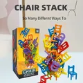 Chair Stack Tetra Tower Fun Balance Stacking Building Blocks Board Game for Kids Adults Friends