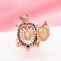 Creative New in 585 Purple Gold Plated 14K Rose Gold Fashion Turtle Rings for Women Charming