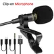 3.5mm Portable Mini Microphone USB Clip-on Condenser Microphone Type-C Lavalier Lapel Mic 1.5M Wired