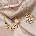 Love Magnetic Pendant Necklace Ladies Clover Necklace Heart Shaped Clover Necklace Lucky 4 In 1 Love