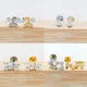 1Pc G23 Titanium Stud Earrings16G Piercing Set Ear Tragus Cartilage Zircon Opal Body Jewelry Helix