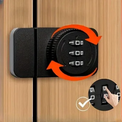 Keyless Combination Lock 3 Digital Code No punching Password Display Case Lock Buckle Locker Hardware Glass Cabinet Door Lock