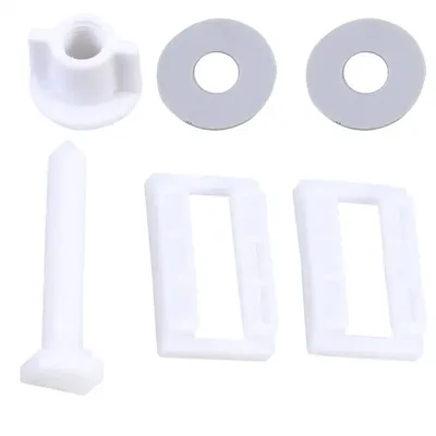 2pcs Plastic Toilet Seat Hinge Bolt Toilet Seats with Toilet Flush Handle and Toilet Flush Handle Set