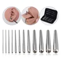 12PCS 1.2-9mm Surgical Steel Concave Taper Expander Stretching Kit Concave Ear Taper Professional