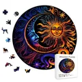 Moon And Sun - Yin Yang - Wooden Puzzles For Advanced Players - Creative Multiple Special Shapes