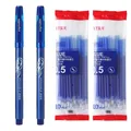 Erasable Gel Pens Set 0.5mm Fine Point Blue Black Ballpoint Pen for Writing Stationery Office