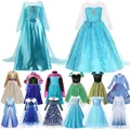 Frozen Costume Princess Dress for Girls Halloween Mesh Ball Gown Carnival Clothing Kids Cosplay Snow