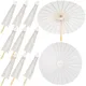 6PCS Paper Parasol 60/80cm White Parasol Paper Umbrella Wedding Party Favor Umbrellas Crafts for