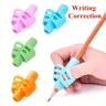 1/2 pz due dita Grip Silicone bambino impara strumento di scrittura scrittura penna scrittura