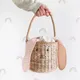 Women Girls Straw Bag Spring Summer Straw Purse Rabbit Ear Rattan Basket Large Woven Tote Handbag