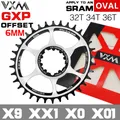 VXM GXP Oval Sprocket MTB Bicycle Chain ring Offset 3MM 6MM for MTB 32T 34T 36T Offset 6mm Sram