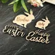 Custom Easter Bunny Shape Name Easter Decoration Easter Place Settings Happy Easter Wood Sign