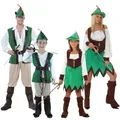 Hunter Warrior Adult Men Boys Kids Fairy Tales Robin Hood Peter Pan Costume Cosplay Halloween Party