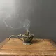 1 Metal Lotus Incense Burner Bowl Incense Holder with Handle Office Yoga Meditation Home Decor