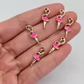 10 pcs fashion Dripping oil ballet girl charms fit DIY Handmade Jewelry Makeing earring necklace