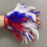 2023 Natural Fur Feather Cuffs Sexy feathers bracelet Arm Cuffs For Women Fuzzy Cuffs Snap On Wrist