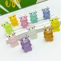 5/10pcs Mini Luminous Figures Piglet Calf Rabbit Miniature Decor Bottle Dog Bowknot Cat Dolls Fairy