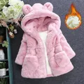 Winter Baby Girls Clothes Faux Fur Coat Fleece Jacket Warm Snowsuit Hooded Parka Children's