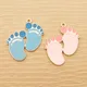 10pcs Baby Feet Charm for Jewelry Making Enamel Necklace Pendant Diy Craft Supplies Metal Bracelet