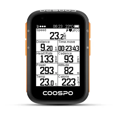 COOSPO BC200 Wireless Bicycle Computer GPS Bike Speedometer Cycling Odometer 2.6in Bluetooth5.0 ANT+ APP Sync Slope Altitude