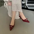 SUOJIALUN 2024 New Brand Women sandalo Fashion Bow-knot Slip On Ladies eleganti scarpe Slingback