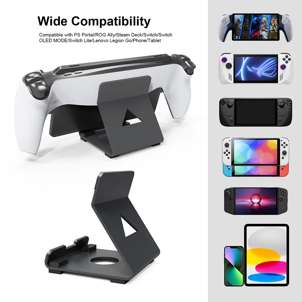 Handheld Game Console Holder for PS Portal Steam Deck ROG Switch Phone Gamepad Stand Mount Anti-Slip Silicone Pad Bracket