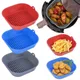 21CM Silicone Air Fryer Pot Tray BBQ Barbecue Pad Plate Airfryer Oven Baking Mold Basket Food Safe