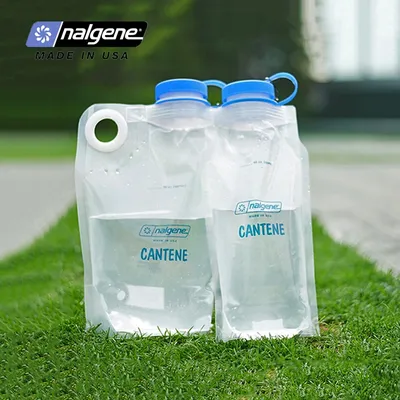 Nalgene-Portable Transparent Water Bag, Ultra Light Folding Water Bottle, Outdoor Sports, Camping, Hiking Drinking Bottle