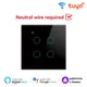 Tuya WiFi Smart Wall Switch EU 4gang Need Neutral Wire Touch Switch Smart Home Control Via Smart