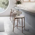 Modern Solid Wood Bar Chair Nordic Bar Stool for Kitchen Light Luxury Cloth High Feet Barstool