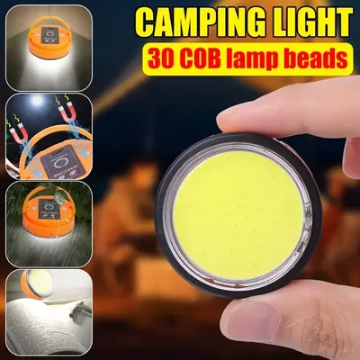 USB Rechargeable LED Camping Lantern 3Lighting Modes Battery Powered Portable with Magnet Base for Outdoor Emergency Lantern