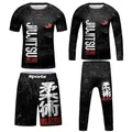 New Kid Jiu jitsu MMA Rashguard T-shirt+Pant+Shorts 3D Bjj Gi Kickboxing Jerseys Tight Boys Children