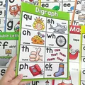 10 Pcs Children Learning Phonics Posters Alphabet Chart for kindergarten Teaching Aids Educational