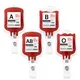 1Pc Blood Type Bag Shape Retractable Badge Reel Clips For Nurse Doctor Hospital Workers Acrylic
