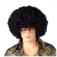 Synthetic Wig 16" Black Mega Jumbo Afro Clown Wig Curly Fancy Funny Fluffy 70s Disco Themed Party