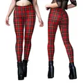 Happy Christmas Red Striped Plaid Print Leggings da donna Sexy Soft Elasticity Pants Fitness Workout