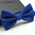 HUISHI Bowtie Mens Tie Solid Check Fashion Bowties Banquet Wedding Black Gold Red Green Pink Blue