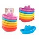 Baby Bath Toys Colorful Stacking Cups Early Educational Montessori Children Toys Boat-shaped Stacked