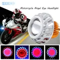 Hi/Low Beam LED faro moto Angel Eyes Devil Demon Eyes Halo proiettore fari moto ausiliari