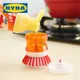Kitchen Cleaning Brush Automatic Liquid Adding Wash Pot Dish Portable Cleaning Brush Long Handle