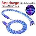 3 In 1 66W Fast Charging Data Cable For Android iOS Type-C 1.2M 2M Charging Cable Extension Cable