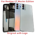Custodia per Realme GT Master Edition 5G 6.43 "coperchio della batteria riparazione del telaio centrale sostituire l'obiettivo della fotocamera della custodia posteriore della porta posteriore ogo