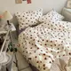 Ins Heart Duvet Cover Set No Filler Flat Sheet Pillowcases Korean Style Floral Single Double Full