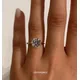 JOVOVASMILE VVS1 Clarity 2.5 Carat Moissanite Wedding Ring 8.5mm Round Brilliant Cut Silver Plated