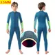 3.5mm Children's Neoprene Wetsuit Lining Fleece Thermal Keep Warm Boys and Girls Diving Suit Winter