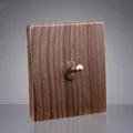 1-3 Gang 2 Way Wall Light Toggle Switch Retro Wood Grain Color PC Panel Brass Lever Switch for home